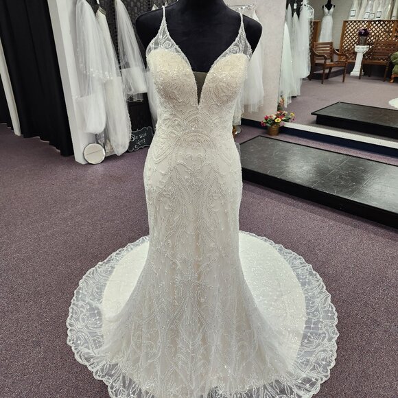 Aster Size 14 Ivory/Lt. Champagne Private Label Wedding Dress/Bridal Gown - Picture 1 of 10